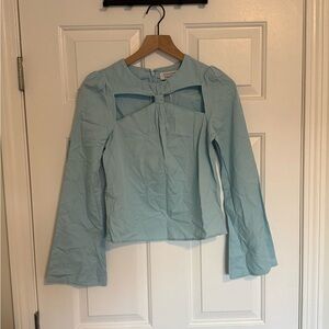 & Other Stories Sky Blue Blouse with Cut-Out Detail (New with tag)